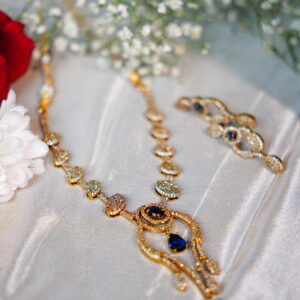 Luminere Blue American diamond necklace