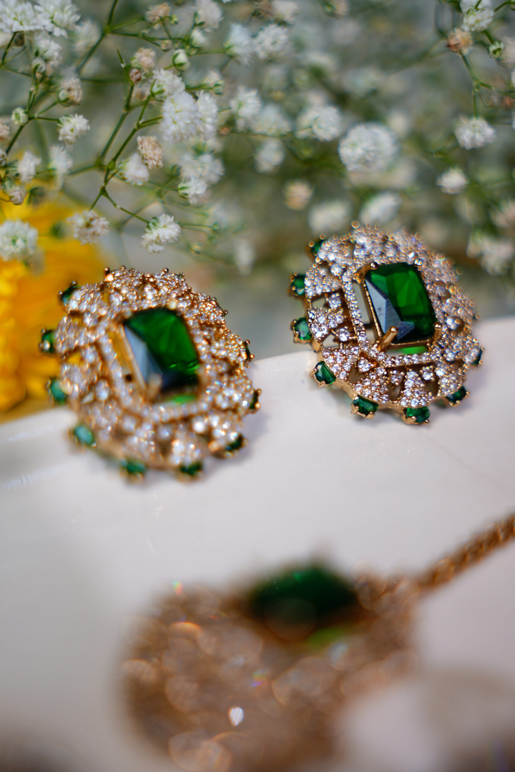 Kiara Green Emerald Premium AD necklace - Image 8