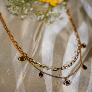 layered mystical evil eye chain set