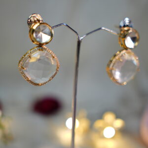 Moissonaite oval shaped white Drop Earrings