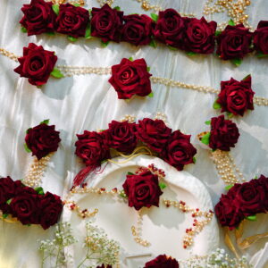 Rosy red Haldi mehandi set