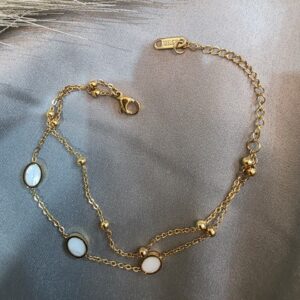 white stone 18k gold plating bracelet