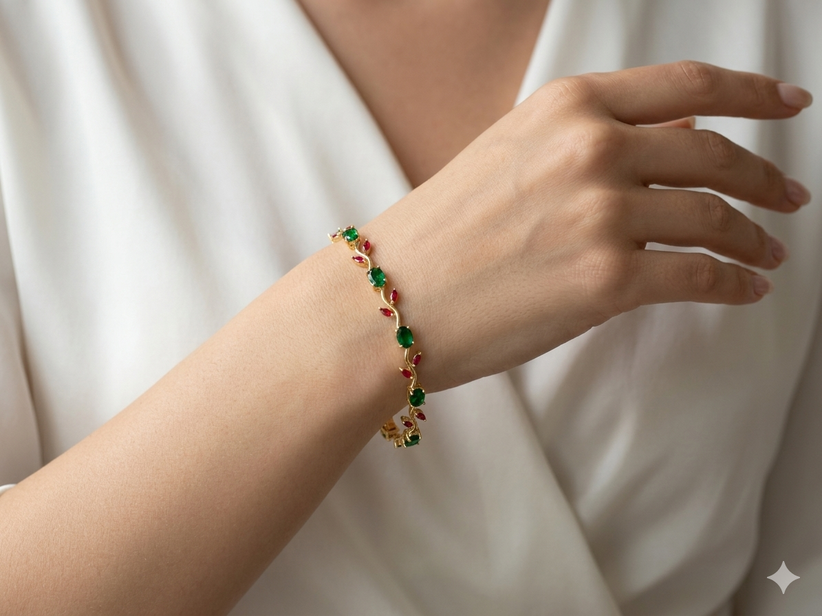 Emerald Red Tulip Bracelet
